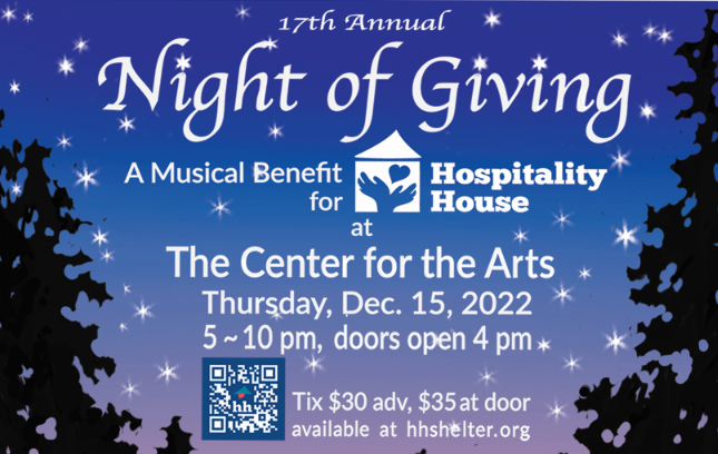 Night of Giving Musical Benefit for Hospitality House Returns Dec. 15